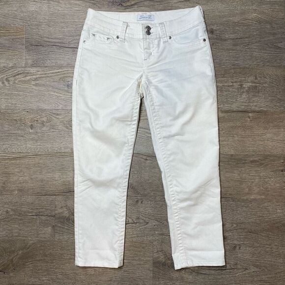 Seven7 White Jeans Womens Size 31x26 Crop Low Rise - Picture 1 of 8